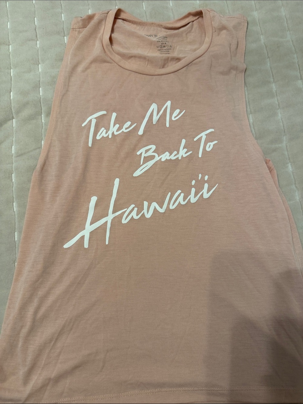 Take Me Back To Hawaii Graphic Muscle Tank - Blush Pink